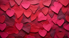 粉色浪漫七夕节爱心卡片图片